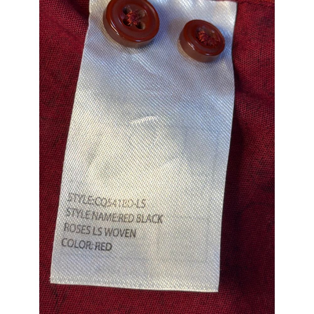 CONSEQUENCE Roses Flex Button Down in Burgundy Me… - image 6